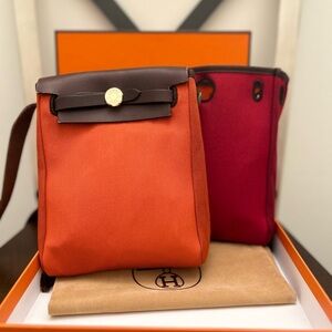 Hermès Herbag TPM Red and Orange Full Set